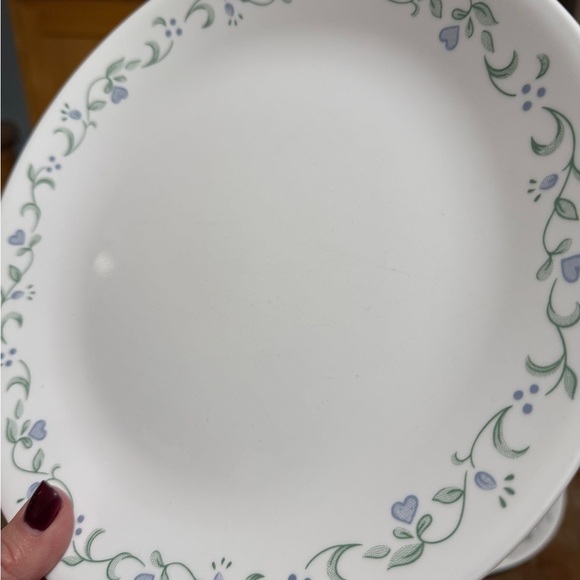 Corelle 10.25 White Dinner Plates Blue Country Cottage Floral Design set of 6 - Picture 12 of 16